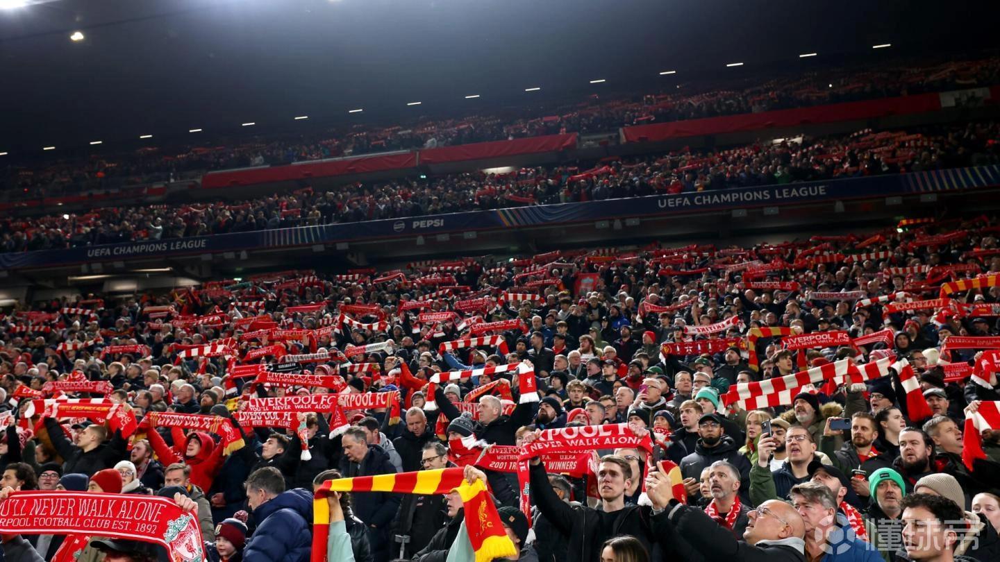 60043人，安菲尔德现场观众创利物浦队史欧战主场新高
